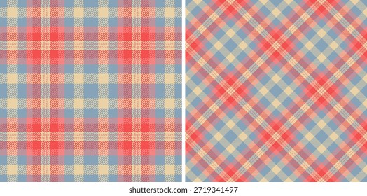 Patrón clásico de la materia textil del tartán, presentó dos maneras. Versátil para fondos, moda o Diseño gráfico. Los tonos cálidos y apagados evocan un estilo confortable.