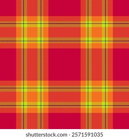 Classic tartan texture in vibrant, contrasting colors. Ideal for winter fashion, home decor fabrics, or festive accessories with a traditional Scottish touch.