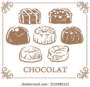Classic tasty chocolat. Vector illustration.
