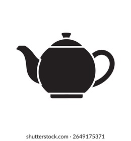Ícone de bule clássico para preparar e servir chá quente uma peça tradicional de utensílios de cozinha para preparação de bebidas e serviço de café da manhã vetor ícone de glifo sólido