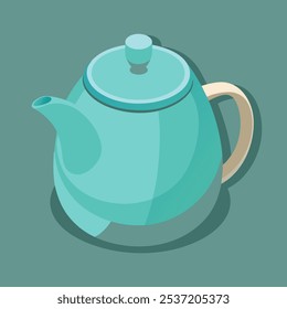 A classic teapot illustration, perfect for adding a touch of vintage charm to your designs. This whimsical illustration is ideal for kitchen decor, tea-themed projects.