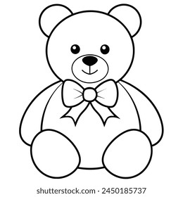 classic teddy bear toy with a bow tie illustration vector