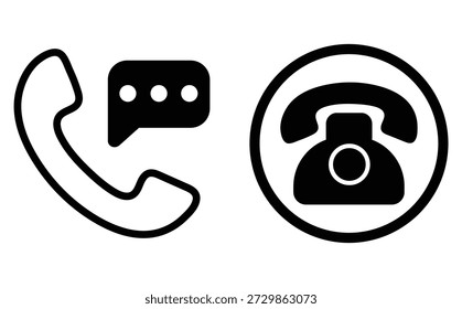 Vetor de Ícone de Chamada de Telefone Clássico