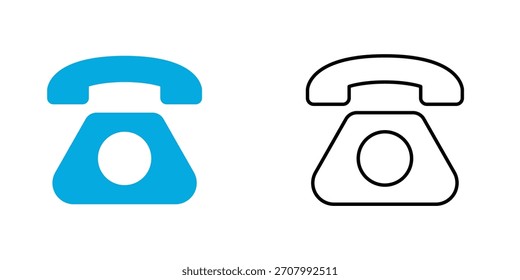 Conjunto de vetor de ícone de telefone clássico. Símbolo de Telefone Fixo para Contato, Suporte, Comunicação Retroativa e Negócios.