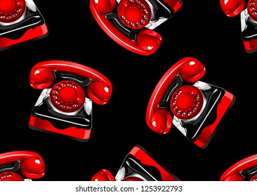 Classic Telephone Seamless Pattern, vector illustration file.