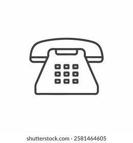 Classic telephone vector illustration showcasing a retro design in minimalist flat line art style for modern communication themes