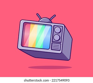 classic television icon vector illustration. flat cartoon style.