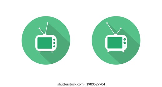 Classic Television Icon Vector. Old TV Symbol Illustration in Flat Design Style