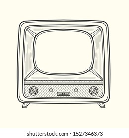 Classic Television in Line Art Version