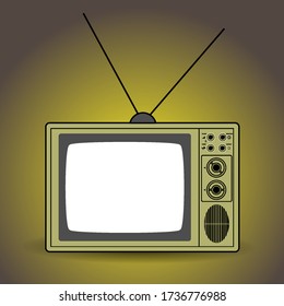 Vector de plantilla de televisión clásica para marketing. Ilustración de la promoción de los medios de comunicación. Eps 10