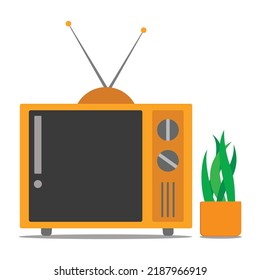 classic television vector art icon object isolated