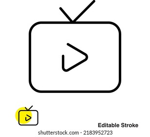 Classic Television Vector Line Icon