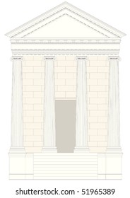 classic temple , vector without gradients