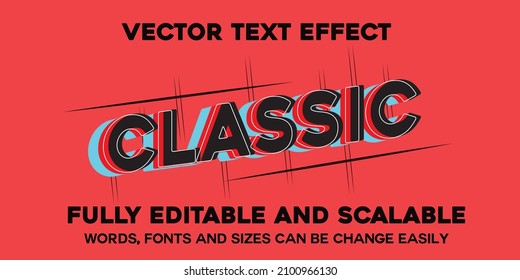 Classic Text Effect Editable Word, Font And Sizes
