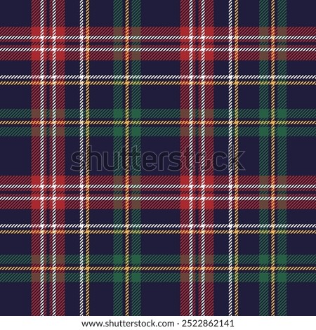 Classic textile tartan pattern design for pillows shirts dresses tablecloth. Red green yellow and navy blue plaid seamless pattern. 