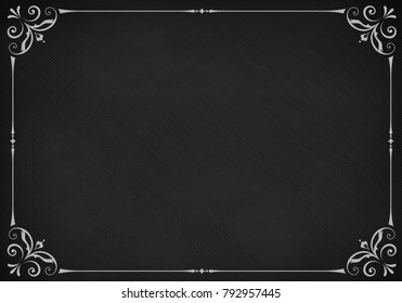 The classic textured blackboard background with retro border