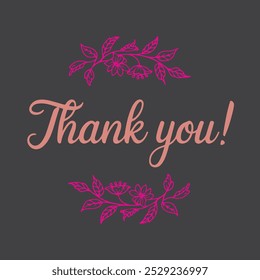 Classic Thank You Card with Flower Design
