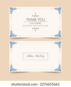 classic thank you wedding card