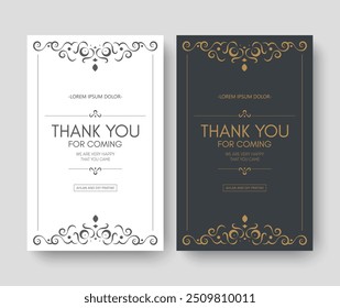 classic thank you wedding card