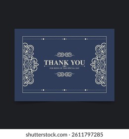 classic thank you wedding card