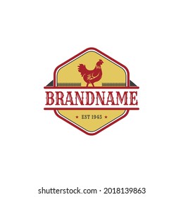 Classic theme Vintage Chicken Logo, logo for a restaurant with a classic or vintage theme