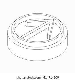 Classic thin arrow in circle icon