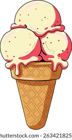 Classic Three Scoop Ice Cream Cone