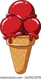 Classic Three Scoop Ice Cream Cone