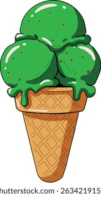 Classic Three Scoop Ice Cream Cone