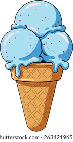 Classic Three Scoop Ice Cream Cone