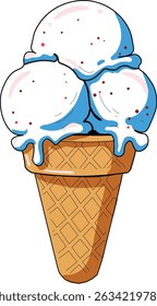 Classic Three Scoop Ice Cream Cone