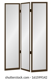 The classic three-pane wooden screen. Vector illustration.