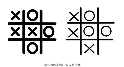 Clásico tic tac juego del dedo del pie. Tic tac toe flat icon illustration símbolo de signo de Vector aislado.
