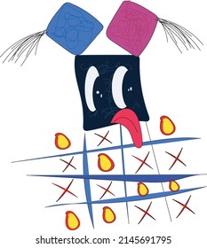 Classic Tic-Tac-Toe game NFT Blockchain based artwork. Art collection