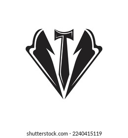Classic tie icon and suit fashion man logo design