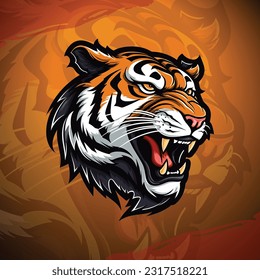 Ilustración clásica del emblema del tigre: Diseño de logotipo de escuela antigua para la impresión y las salidas de camisetas