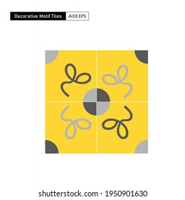 Classic tiles with Line Art motifs, dominated by yellow, are simple but still look luxurious. 