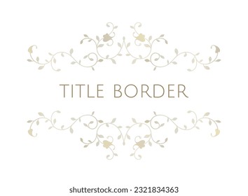 Classic title border. Elegant retro decorative frame.
