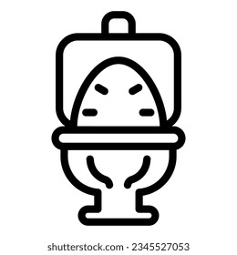 Classic toilet bowl front view line icon. WC furniture symbol, outline style pictogram on white background. Toilet sanitary sign mobile concept web design. Vector graphics.