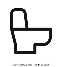 Classic toilet UI icon, restroom simple line user interface vector symbol