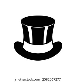 Classic Top Hat Silhouette Vector Illustration