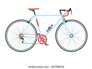 Classic town, road bicycle, detailed vector illustration.