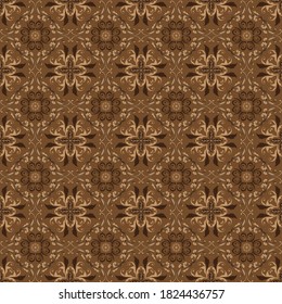 Classic Tradisional Java batik pattern with elegant dark brown color concept.