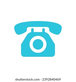 Classic traditional typical telephone, blue phone icon. From blue icon set.