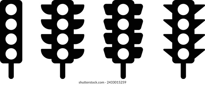 Classic traffic lamp icons. vector illustration.