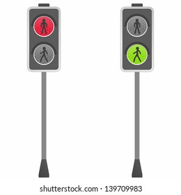 Classic Traffic Lights Walk Signal Stock Vector (Royalty Free ...