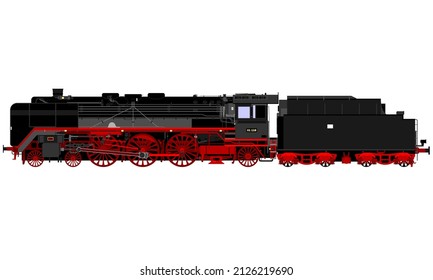 classic train steam locomotive illustration