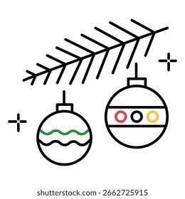 Árvore clássica Baubles Vetor Ícone para Natal Natal Temporada de Natal Ilustração
