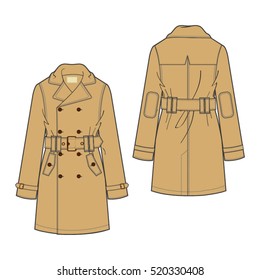 Classic Trench Coat Vector Template