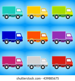 Classic Truck Set on Sky Blue Background